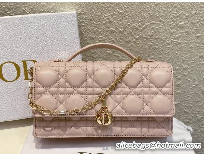 Luxurious Dior My Dior Mini Bag in Cannage Lambskin 0980 Powder Pink 2024