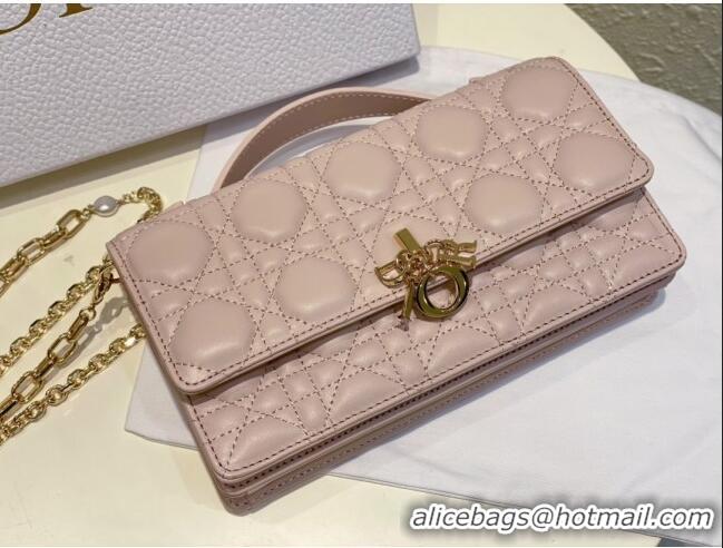 Luxurious Dior My Dior Mini Bag in Cannage Lambskin 0980 Powder Pink 2024