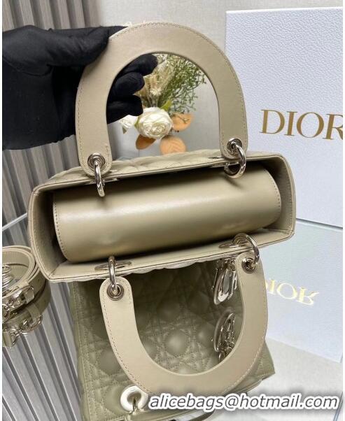 Top Grade Dior Medium Lady Dior Bag in Cannage Lambskin 44532 Gold/Beige 2024