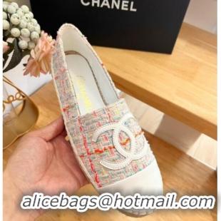 Good Quality Chanel Tweed & Lambskin Espadrilles Flats G29762 Pink 424209