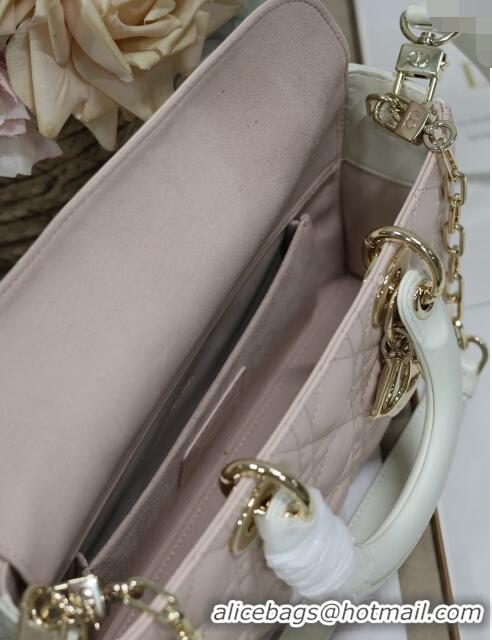 Promotional Dior Medium Lady D-Joy Bag in Two-Tone Cannage Lambskin 0540 White/Pink 2024