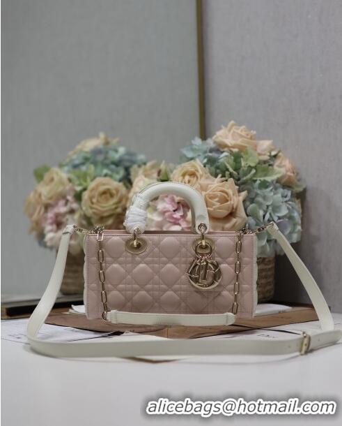 Promotional Dior Medium Lady D-Joy Bag in Two-Tone Cannage Lambskin 0540 White/Pink 2024