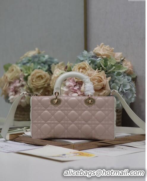 Promotional Dior Medium Lady D-Joy Bag in Two-Tone Cannage Lambskin 0540 White/Pink 2024