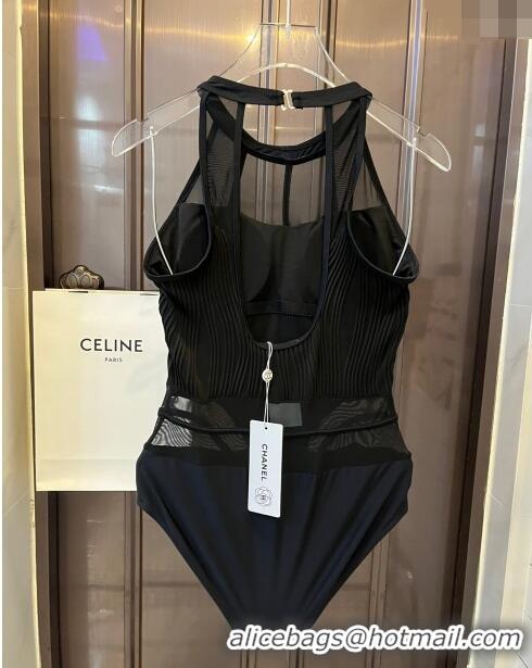 Reasonable Price Chanel Swimwear with Mesh 0509 Black 2024