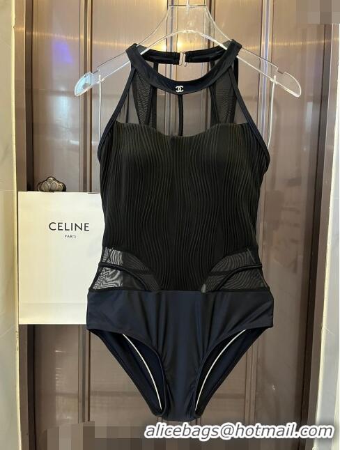 Reasonable Price Chanel Swimwear with Mesh 0509 Black 2024