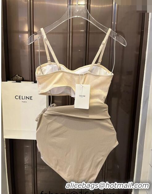 ​Buy Discount Celine Swimwear with 050901 Bow Beige/Grey 2024