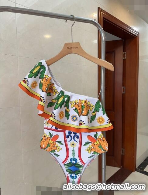 Famous Brand Dolce & Gabbana Swimwear with 050902 Ruffles White/Others 2024