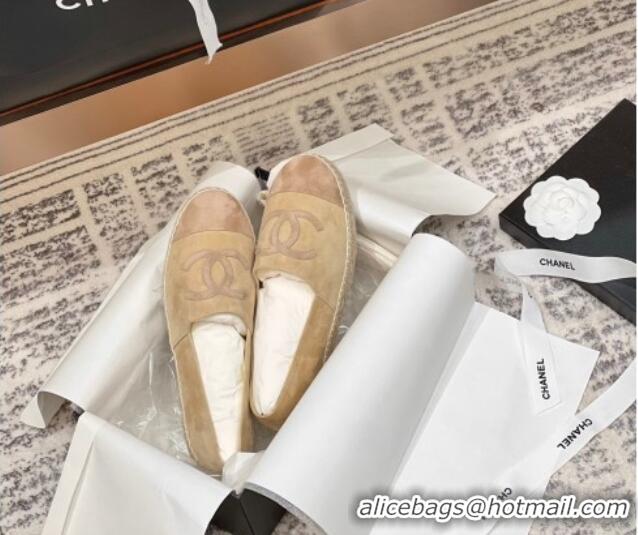 Best Price Chanel Suede Espadrilles Flat Beige 425016