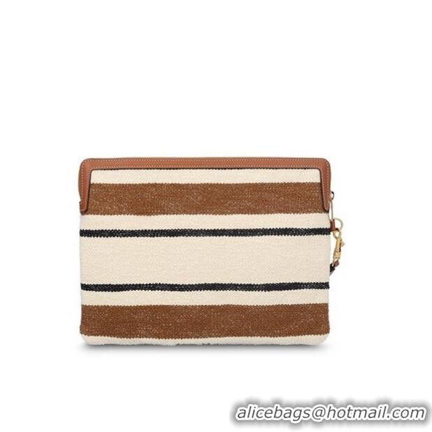 Best Price Celine Small Pouch With Strap In Striped Textile With Jacquard CE0841