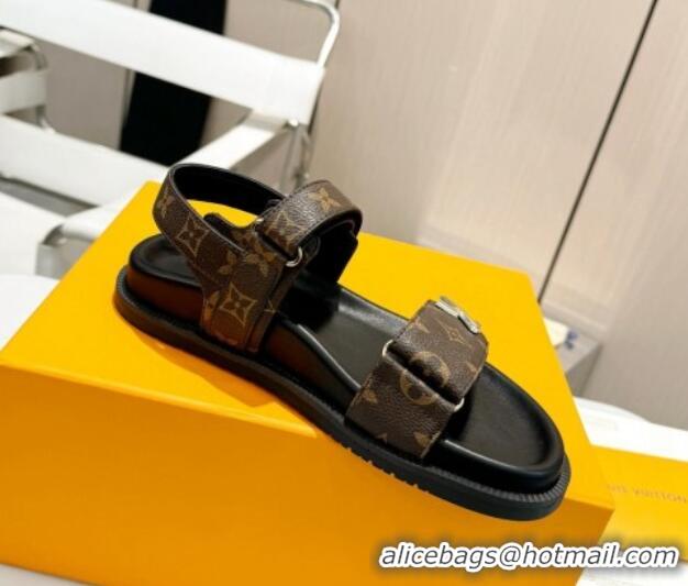 Unique Style Louis Vuitton LV Sunset Flat Comfort Sandals in Monogram Canvas Brown 426033