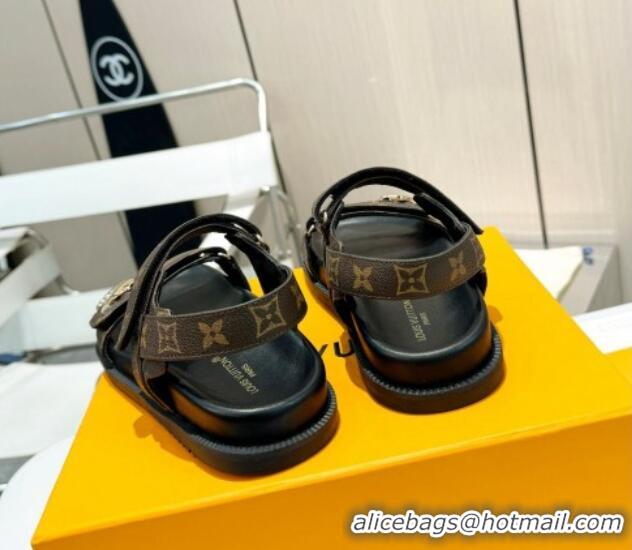 Unique Style Louis Vuitton LV Sunset Flat Comfort Sandals in Monogram Canvas Brown 426033