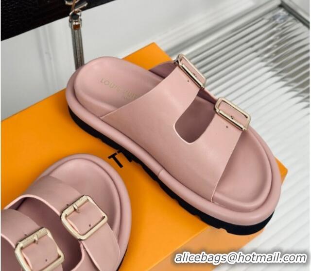 Shop Duplicate Louis Vuitton Double Buckle Strap Sandals in Calfskin Light Pink 426051