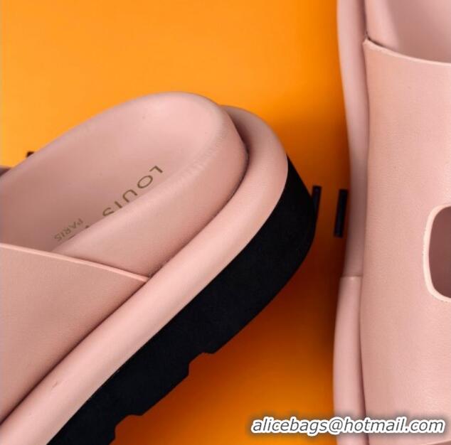 Shop Duplicate Louis Vuitton Double Buckle Strap Sandals in Calfskin Light Pink 426051