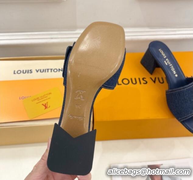 Grade Quality Louis Vuitton Shake Slide Sandals 5.5cm in Blue Denim 426055