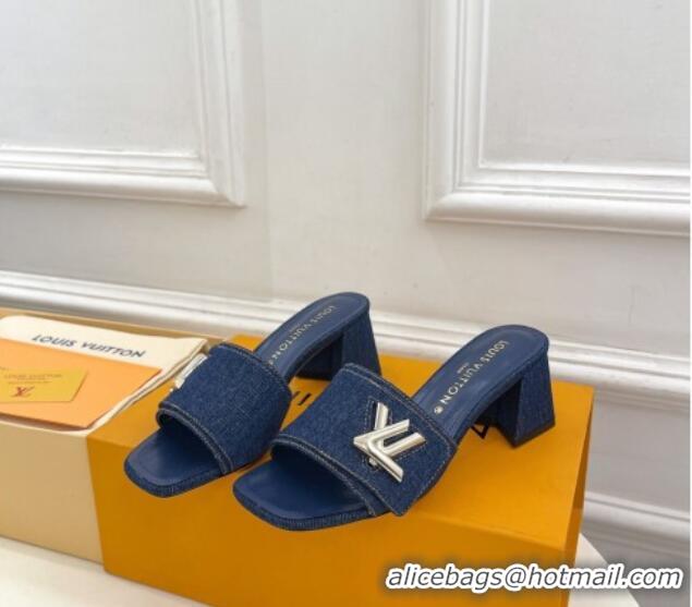 Grade Quality Louis Vuitton Shake Slide Sandals 5.5cm in Blue Denim 426055