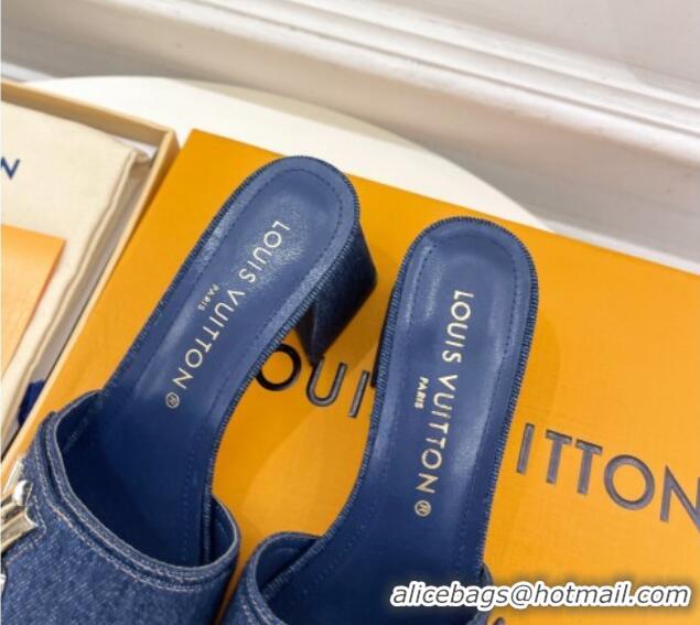 Grade Quality Louis Vuitton Shake Slide Sandals 5.5cm in Blue Denim 426055