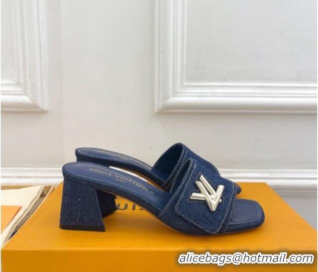 Grade Quality Louis Vuitton Shake Slide Sandals 5.5cm in Blue Denim 426055