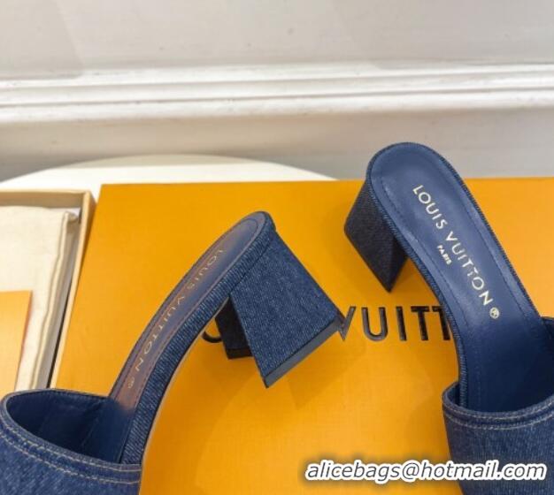 Grade Quality Louis Vuitton Shake Slide Sandals 5.5cm in Blue Denim 426055