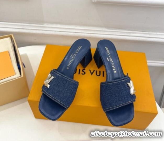 Grade Quality Louis Vuitton Shake Slide Sandals 5.5cm in Blue Denim 426055