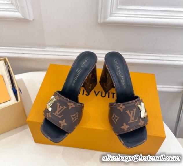 Stylish Louis Vuitton Shake Slide Sandals 9cm in Classic Monogram Canvas 426063