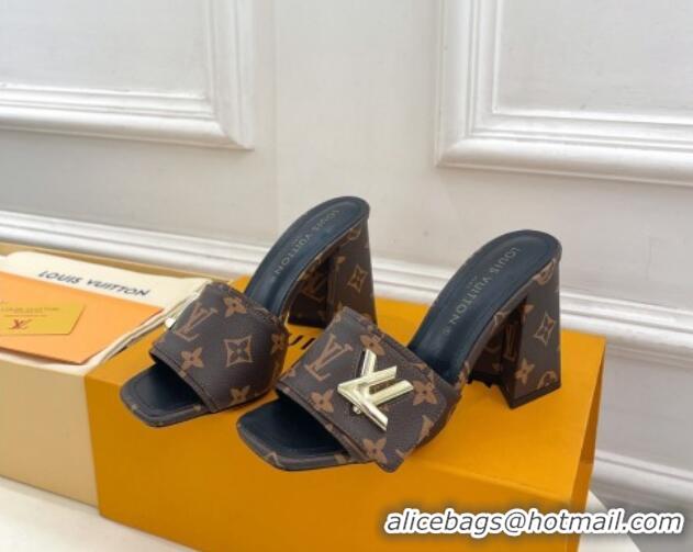 Stylish Louis Vuitton Shake Slide Sandals 9cm in Classic Monogram Canvas 426063