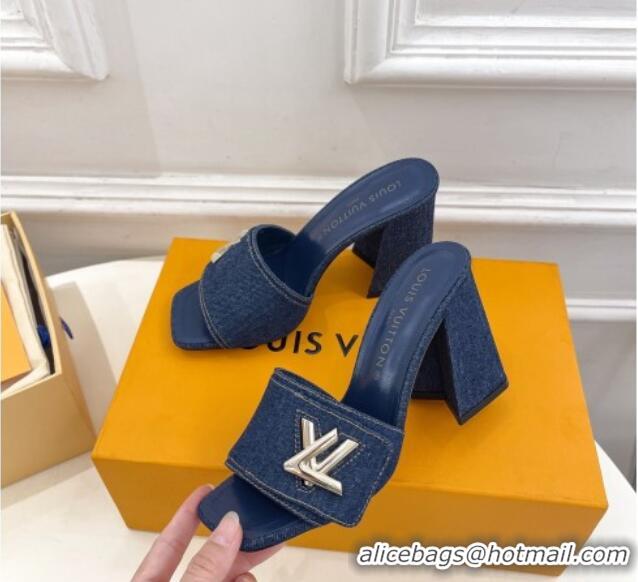 Top Quality Louis Vuitton Shake Slide Sandals 9cm in Blue Denim 426064