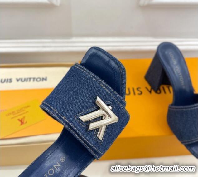 Top Quality Louis Vuitton Shake Slide Sandals 9cm in Blue Denim 426064