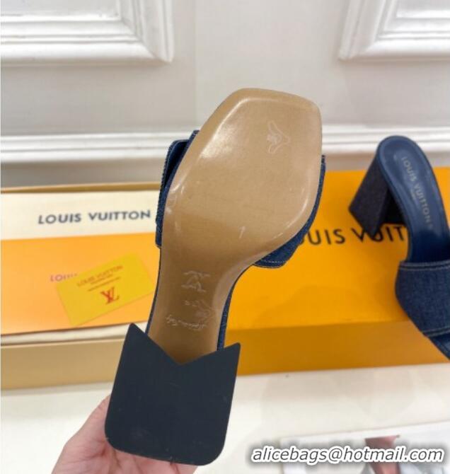 Top Quality Louis Vuitton Shake Slide Sandals 9cm in Blue Denim 426064