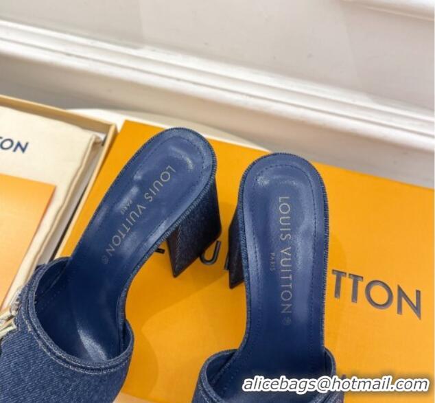 Top Quality Louis Vuitton Shake Slide Sandals 9cm in Blue Denim 426064