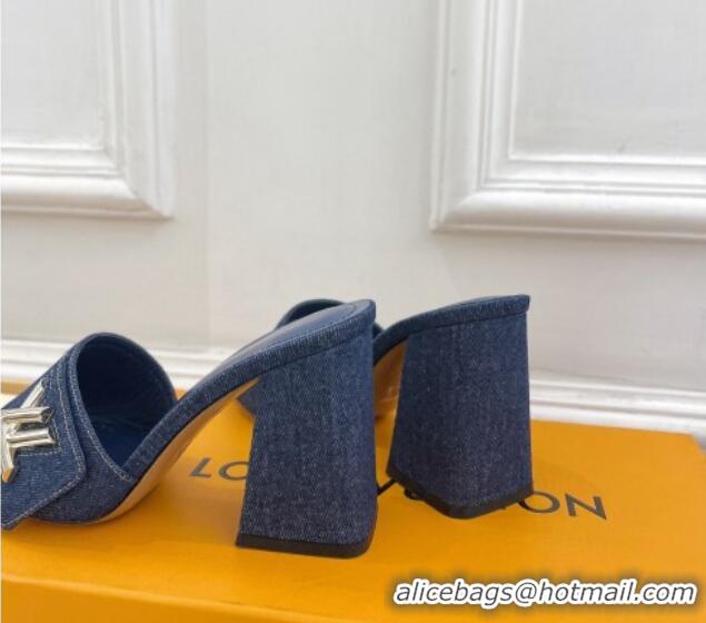 Top Quality Louis Vuitton Shake Slide Sandals 9cm in Blue Denim 426064