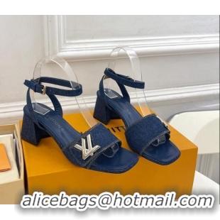 New Design Louis Vuitton Shake Strap Sandals 5.5cm in Blue Denim 426073