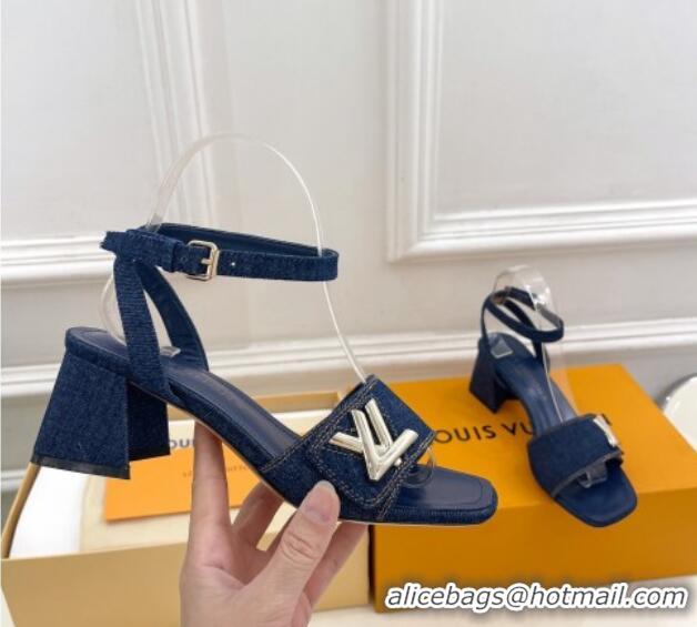 New Design Louis Vuitton Shake Strap Sandals 5.5cm in Blue Denim 426073