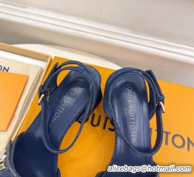 New Design Louis Vuitton Shake Strap Sandals 5.5cm in Blue Denim 426073