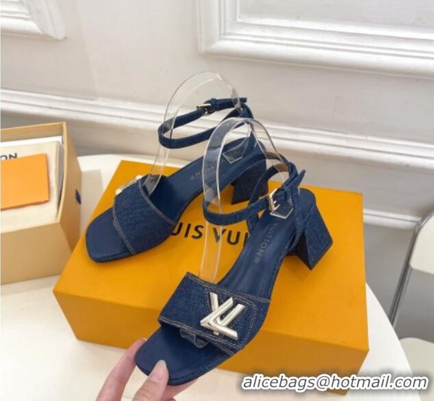 New Design Louis Vuitton Shake Strap Sandals 5.5cm in Blue Denim 426073