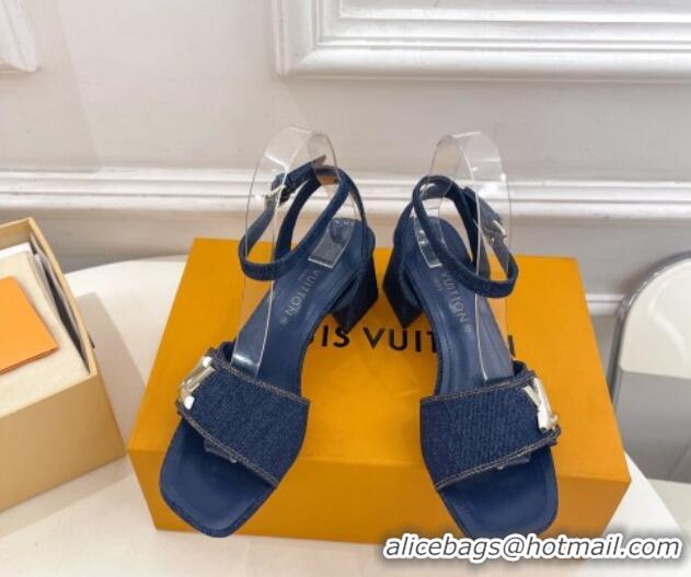 New Design Louis Vuitton Shake Strap Sandals 5.5cm in Blue Denim 426073