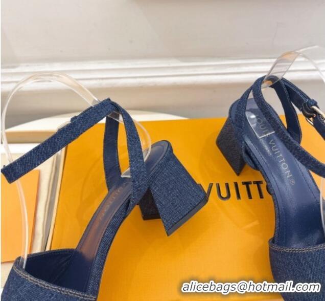 New Design Louis Vuitton Shake Strap Sandals 5.5cm in Blue Denim 426073