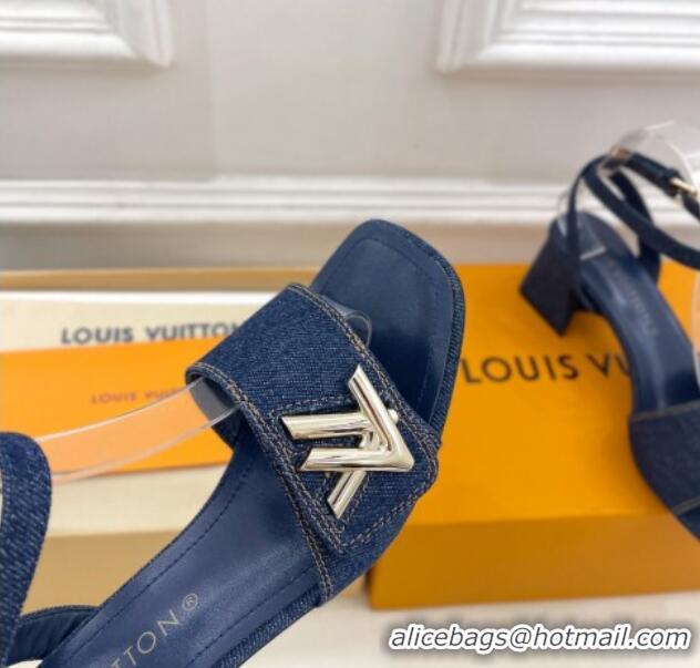 New Design Louis Vuitton Shake Strap Sandals 5.5cm in Blue Denim 426073