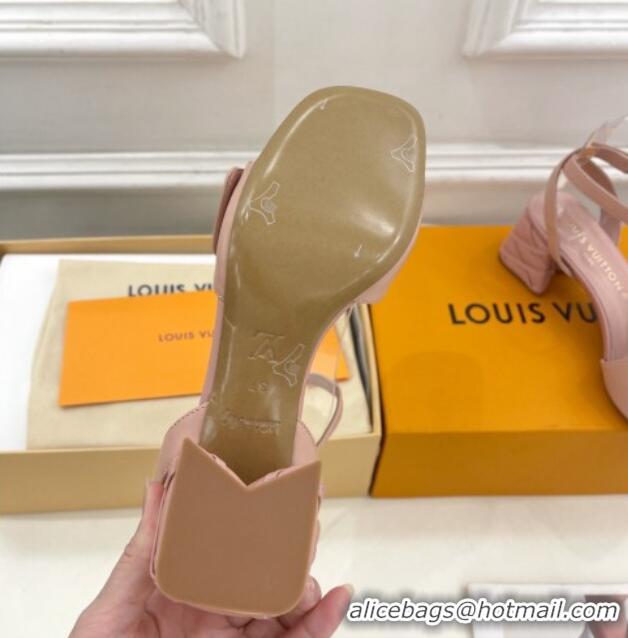 Purchase Louis Vuitton Shake Strap Sandals 5.5cm with Quilted Heel in Calfskin Light Pink 426074