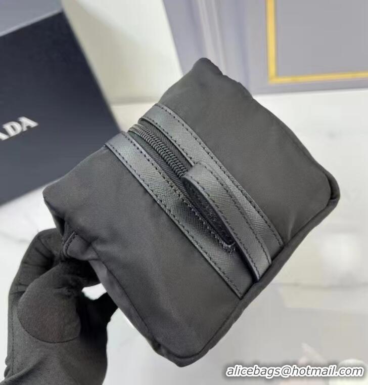 Reasonable Price Prada Re-Nylon And Saffiano Leather Travel Pouch Bag 2NA029 Black