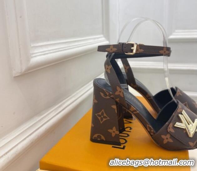 Unique Style Louis Vuitton Shake Strap Sandals 9cm in Classic Monogram Canvas 426081