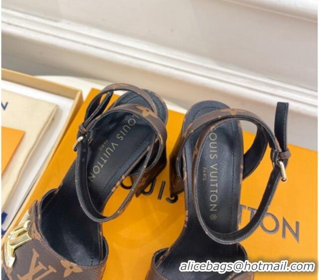 Unique Style Louis Vuitton Shake Strap Sandals 9cm in Classic Monogram Canvas 426081