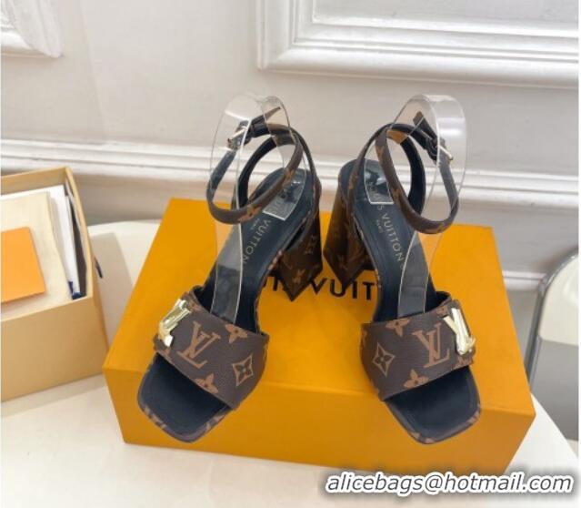 Unique Style Louis Vuitton Shake Strap Sandals 9cm in Classic Monogram Canvas 426081