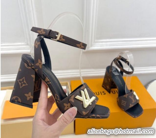 Unique Style Louis Vuitton Shake Strap Sandals 9cm in Classic Monogram Canvas 426081