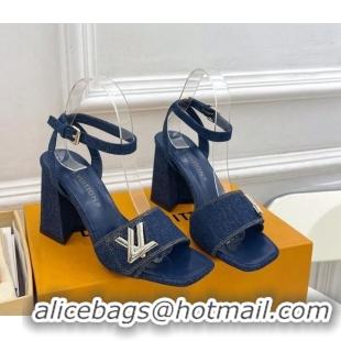 Low Price Louis Vuitton Shake Strap Sandals 9cm in Blue Denim 426082