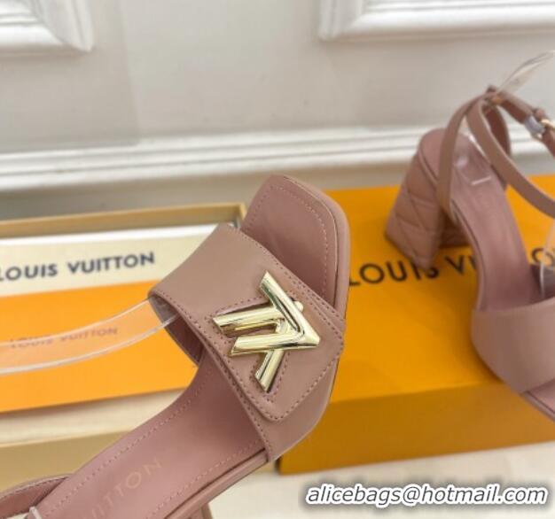 Best Price Louis Vuitton Shake Strap Sandals 9cm with Quilted Heel in Calfskin Nude 426084