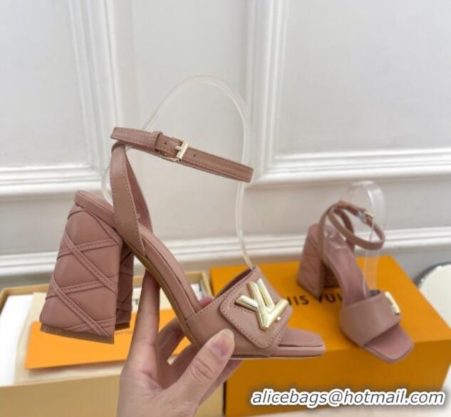 Best Price Louis Vuitton Shake Strap Sandals 9cm with Quilted Heel in Calfskin Nude 426084