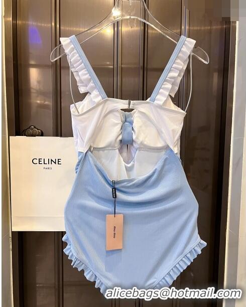 ​Super Quality Miu Miu Swimwear with Bow 050902 Blue 2024