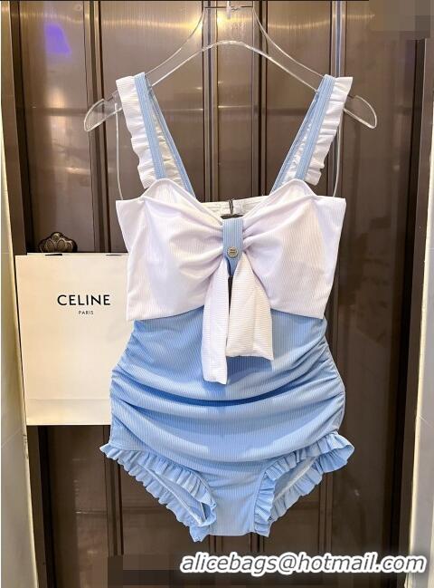 ​Super Quality Miu Miu Swimwear with Bow 050902 Blue 2024