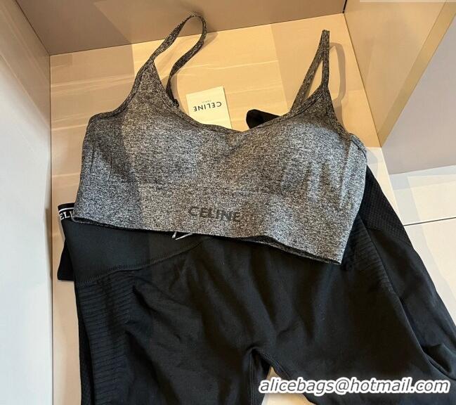 Cheapest Celine Yoga Activewear Set 0509 Grey/Black 2024