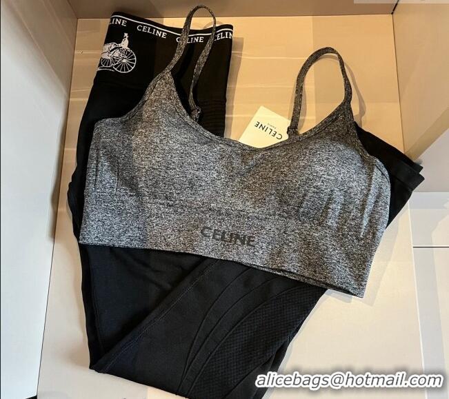 Cheapest Celine Yoga Activewear Set 0509 Grey/Black 2024